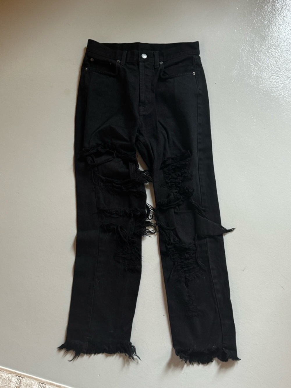 Carmar Men's Black Distressed Straight Jeans